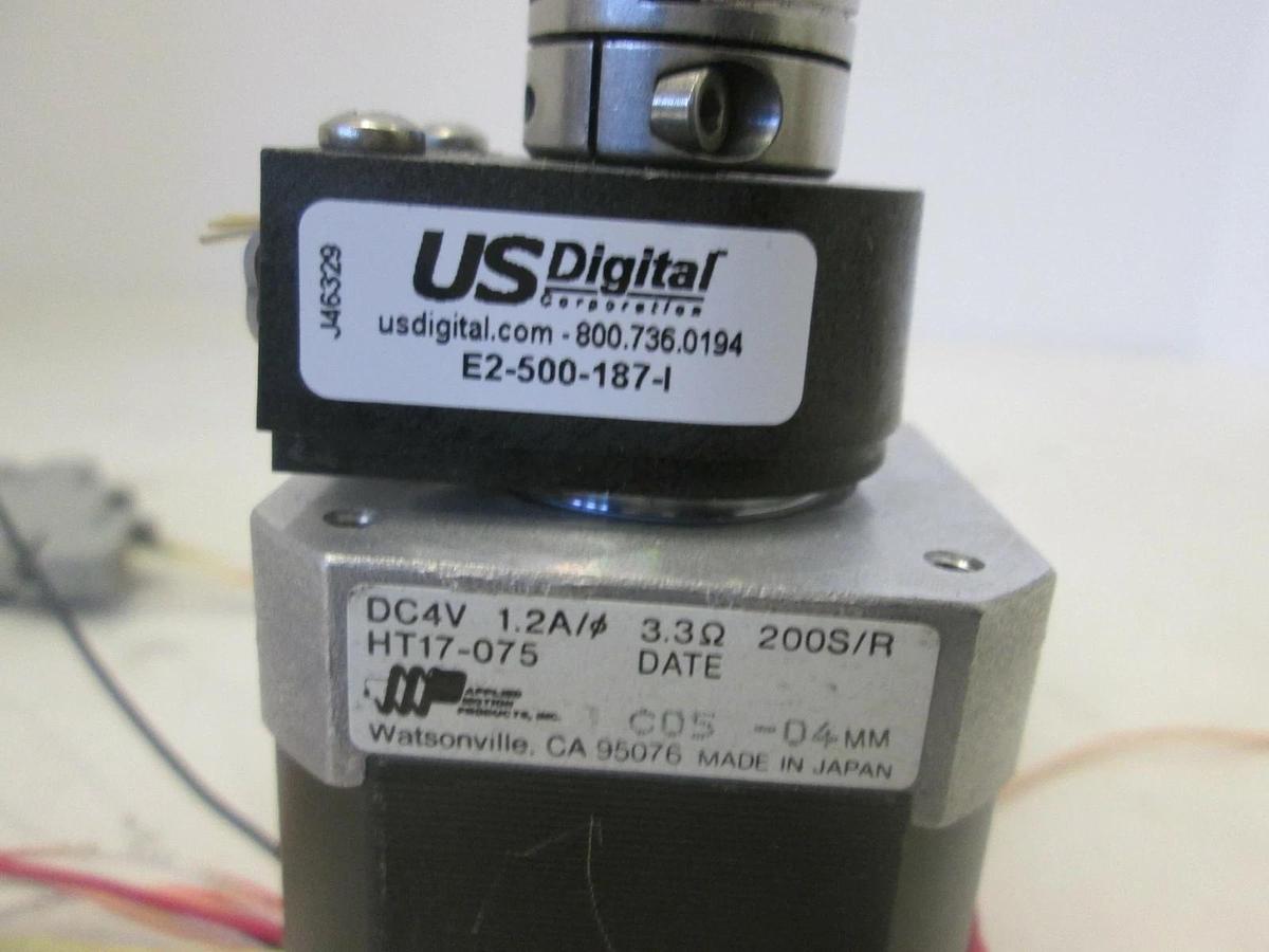 Used Applied Motion, HT17-075 Stepper Motor w/ E2-500-187 US Digital Encoder, Used