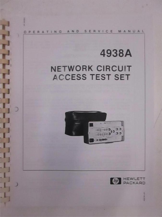 Used HP 4938A Network Circuit Access Test Set Operating and Service Manual, Used