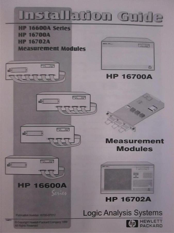 Used Agilent Measurements Systems Installation Guide HP 16600A Series, Used