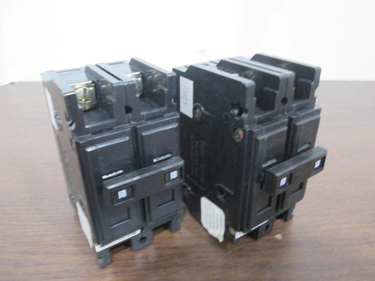 Used Cutler Hammer, 10A, 2 Pole Quicklag Circuit Breaker, HACR Type, Used, Lot of 2