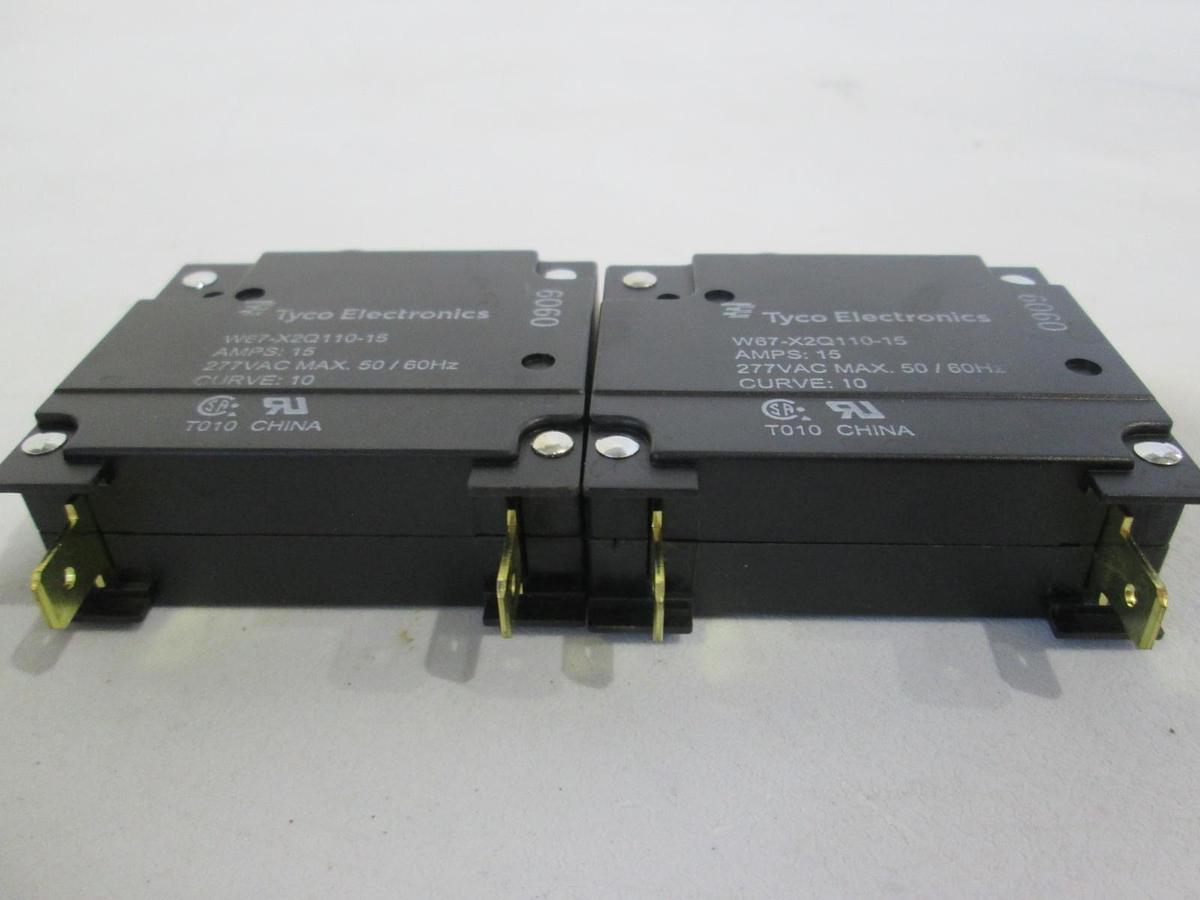 Tyco Electronics, W67-X2Q110-15, Circuit Breaker, 15A, 277VAC Max, New, Lot of 2