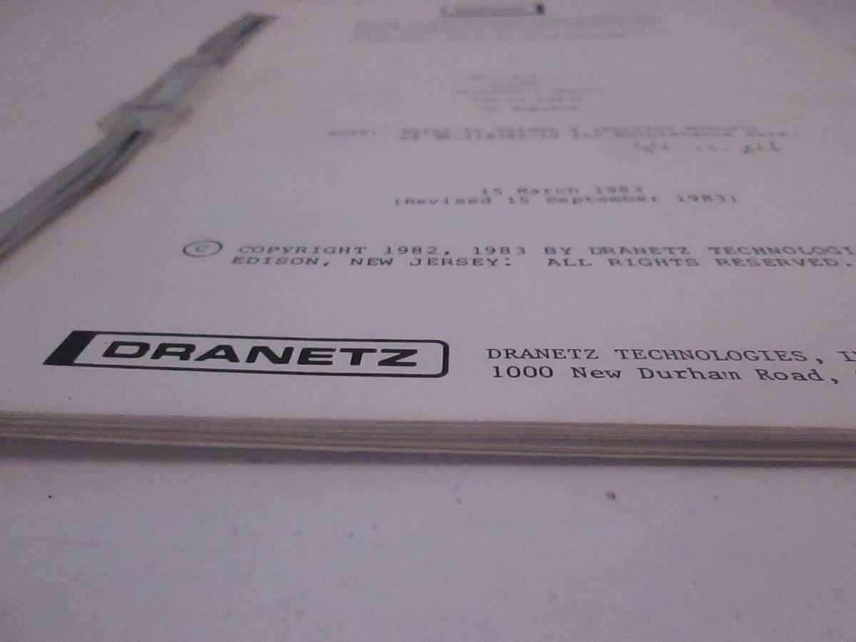 Used Dranetz Volume 1 Operators Manual for TM-110385-1U, Used