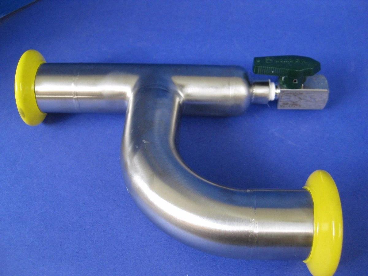 Used SS TEE Vacuum Pipe Weldment NW40, w/SS-4P4T5 Plug Valve 1/4" FNPT, New