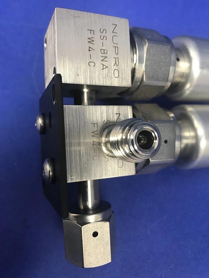 Used Swagelok SS-BNAFW4-C Valve Assembly with Double Actuators and 4 Ports, Used