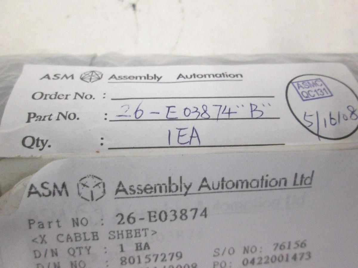 ASM, X Cable Sheet, 26-E03874, New