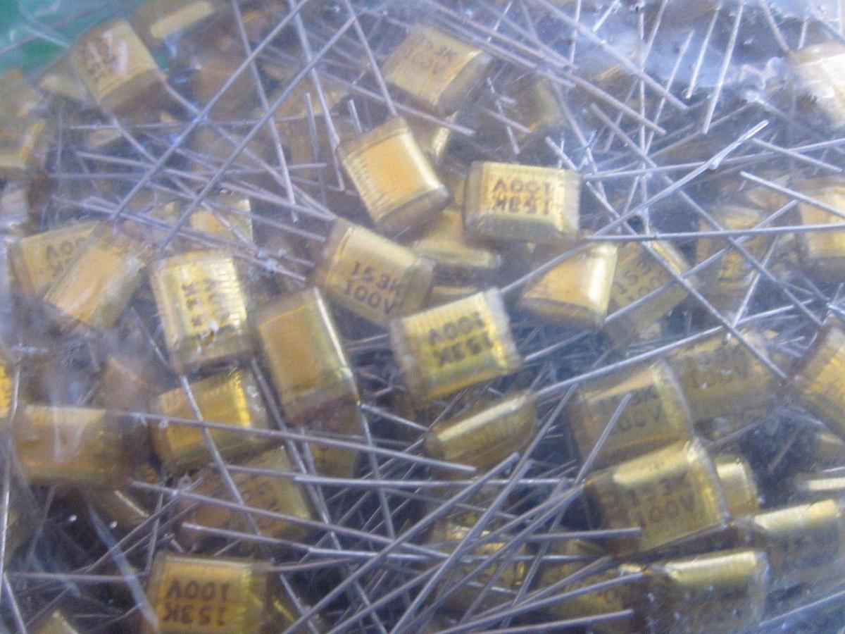 Used EIC Polyester Film Capacitor, CP100K0150, 0.015uF, 100V, 10% - LOT of 1000