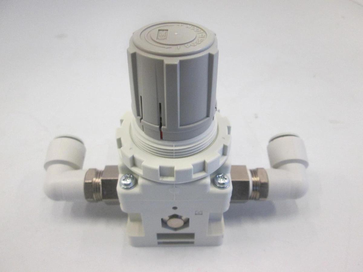 Used SMC, IRV20-03G-X3, Pneumatic Valve w/ -100-0 Pressure Gauge, Used