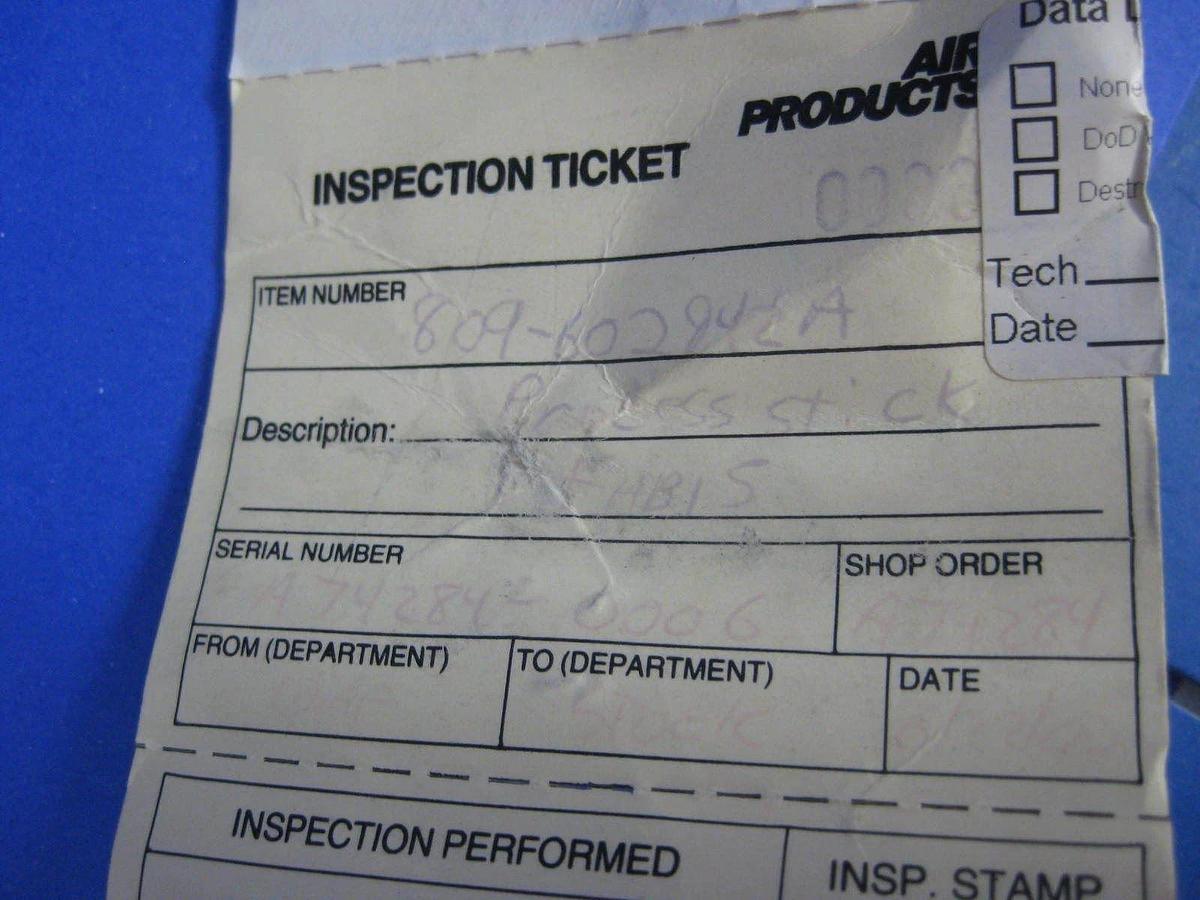 Air Products High Purity Gas Process Stick 809-602842, NEW