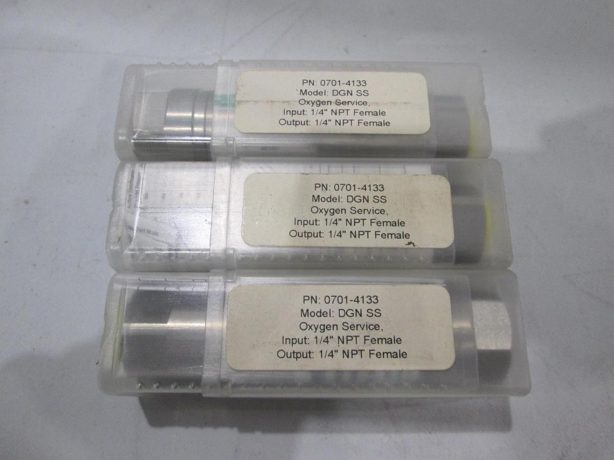 Used SuperFlash, Flash Arrestor and Check Valve, DGN SS, Oxygen, New, Lot of 3