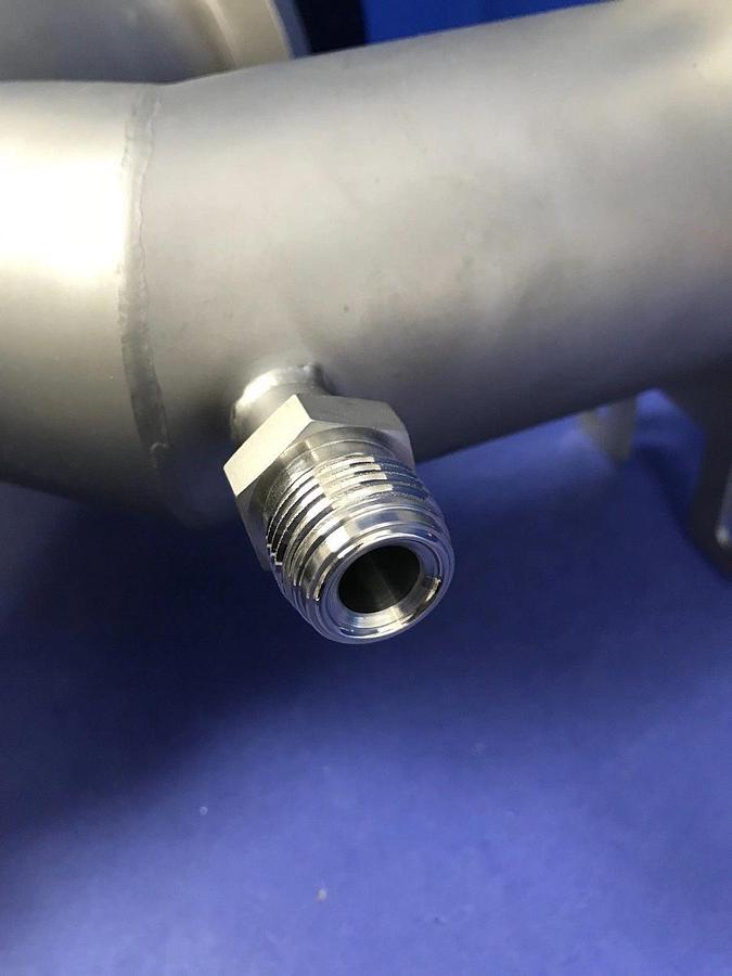 Used MKS HPS 100996194 2-Stage In-Line Vacuum Valve, 3" ISO80 & 102/75 Ball Socket