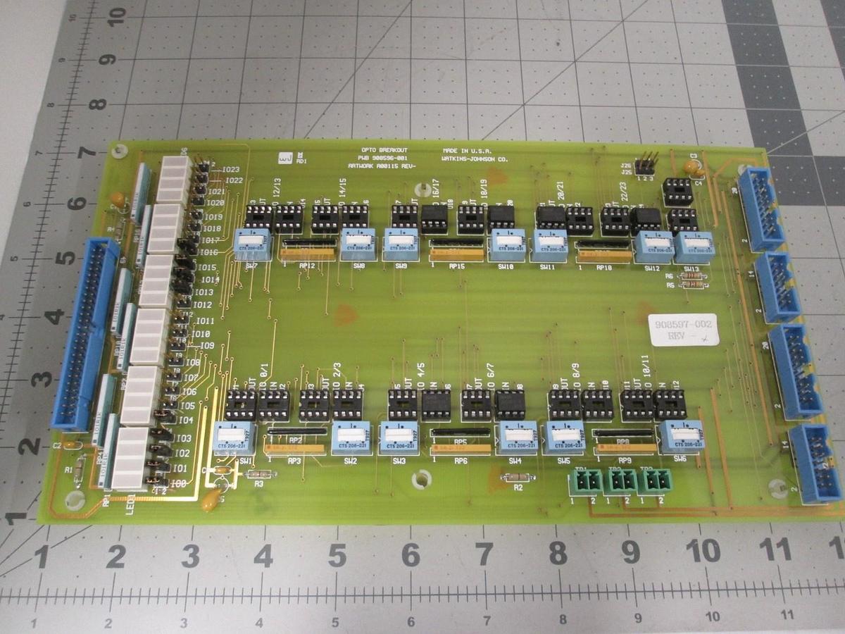 Watkins Johnson, 908597-002, Opto Breakout PCB Assy, WJ999, WJ1500, New
