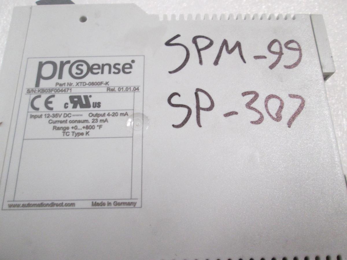 Used Prosense, XTD-0800F-K, Temperature Transmitter, 12-35VDC, Used