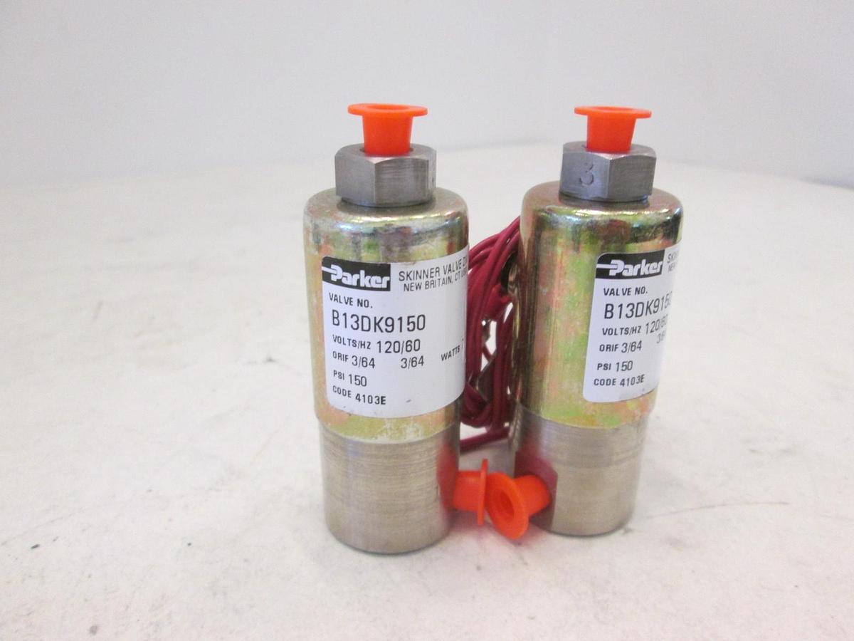 Parker, Solenoid Valve, B13DK9150, 3/64 Orifice, 150 PSI, 120V, New, Lot of 2