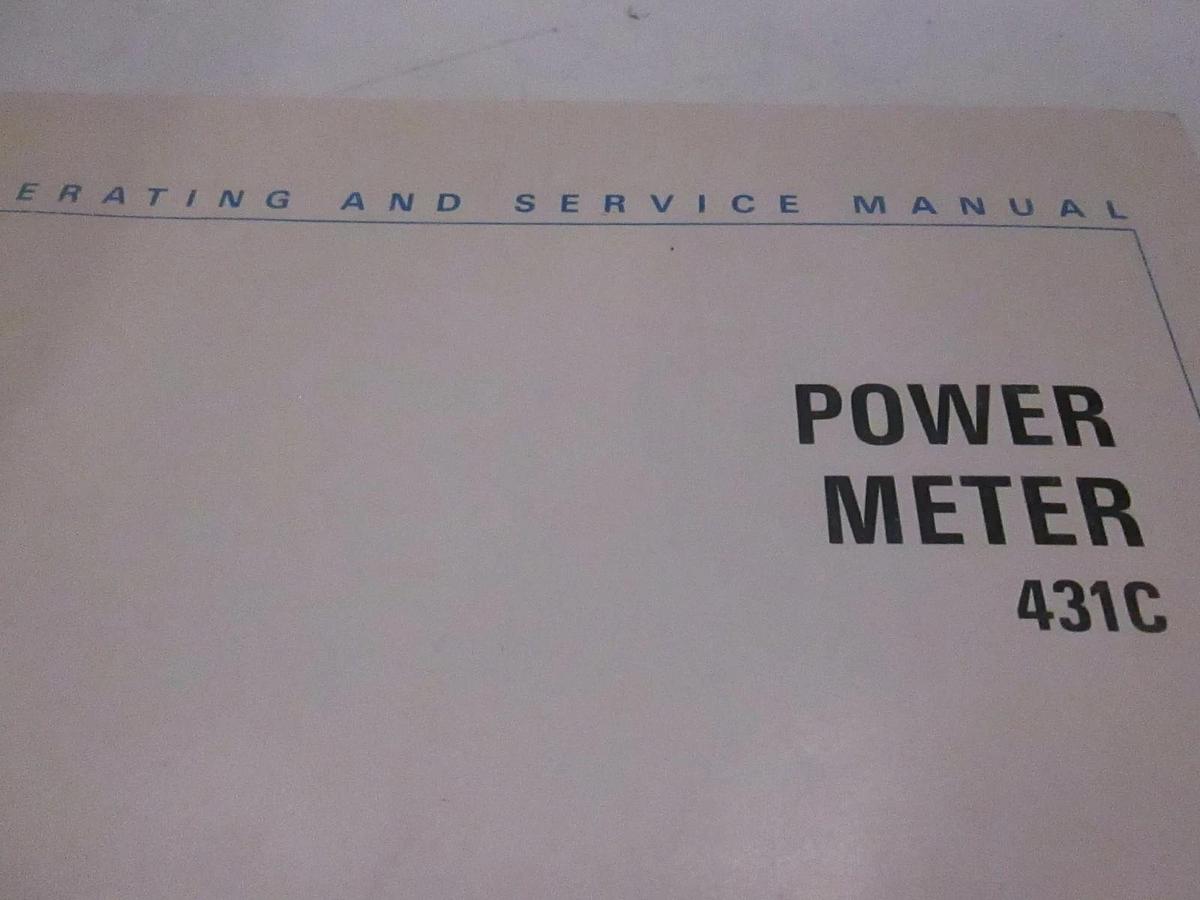 Used HP 431C Power Meter Operating and Service Manual, Used