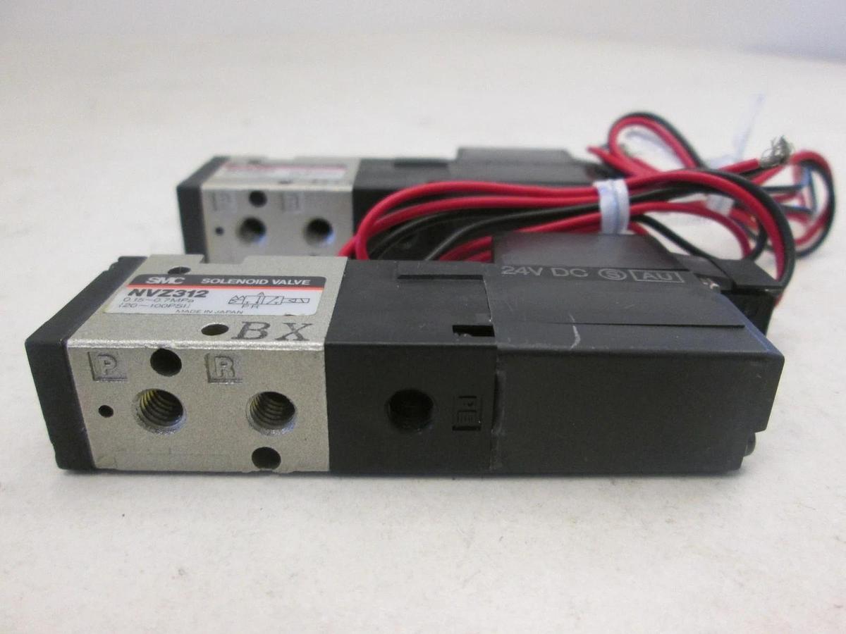Used SMC, Solenoid Valve, NVZ312, 20-100PSI, .15-.7MPa, Used, Lot of 2