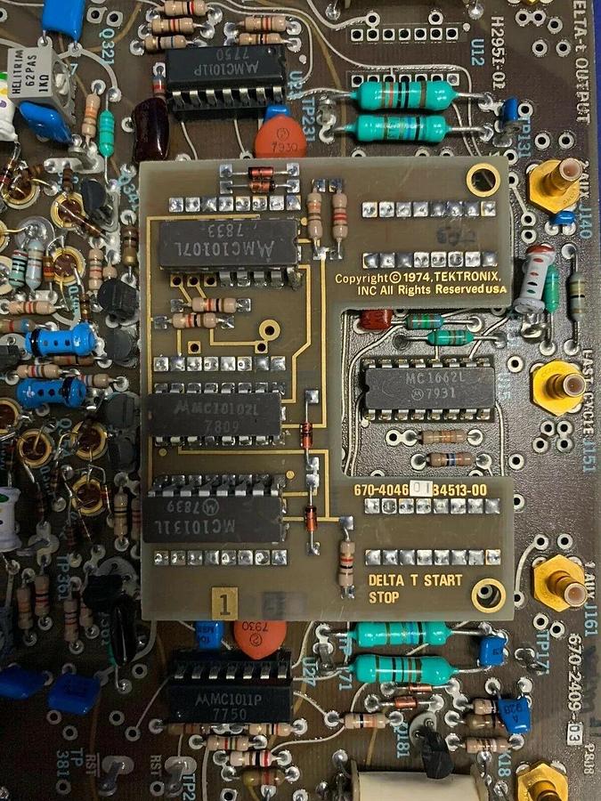 Used Tektronix 670-2409-03 Delta-t Output / 670-4046-01 Delta-t Start PCB Assy, Used