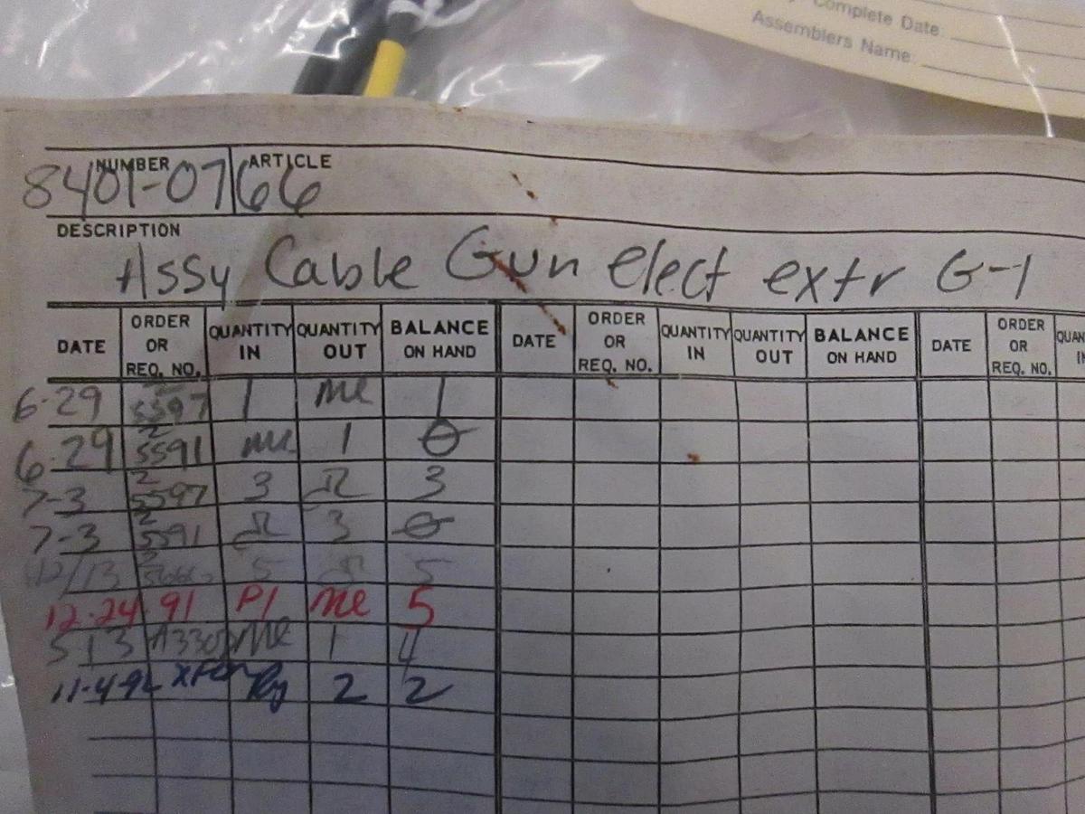Used Nanometric Cable, Gun Elect Extr G-1 Assy, 8401-0766, Used