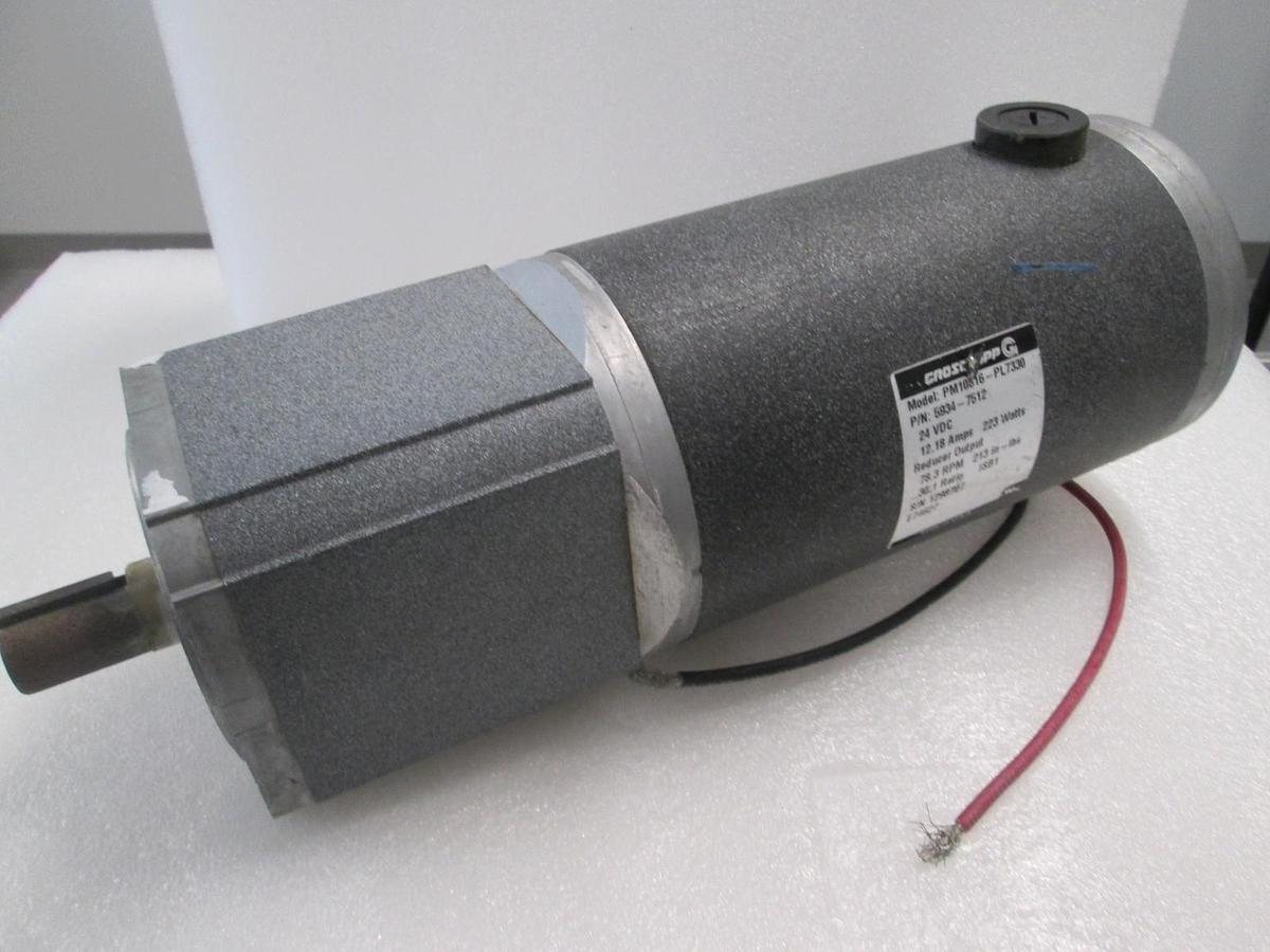 Used Groschopp, PM10816-PL7330, Gearmotor, 24VDC, 12.18A, Used