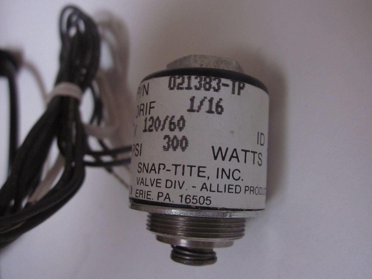 LOT of 4! SNAP-TITE 021383-TP  SOLENOID VALVE, Orifice 1/16, 300 psi, 7 W