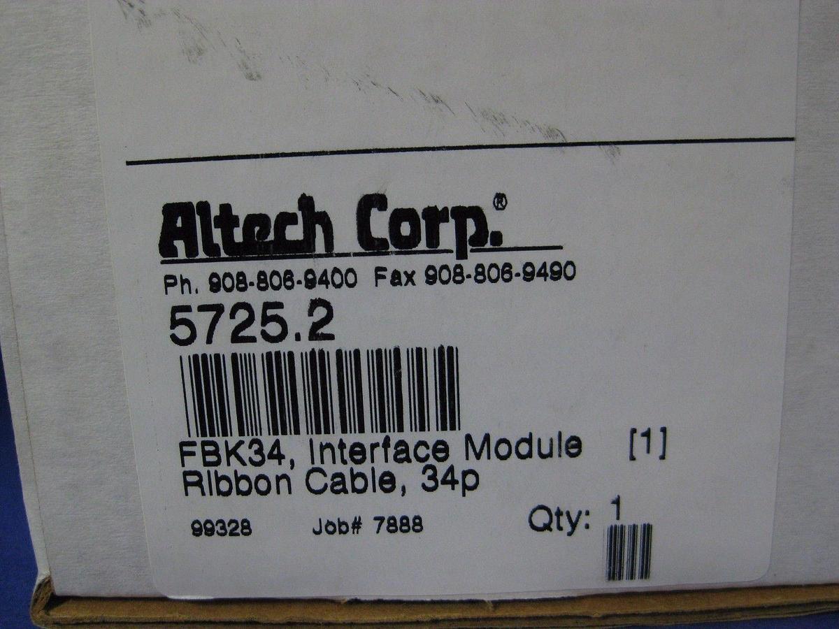 Used Altech 5725.2 FBK34 Interface Module Ribbon Cable, NEW