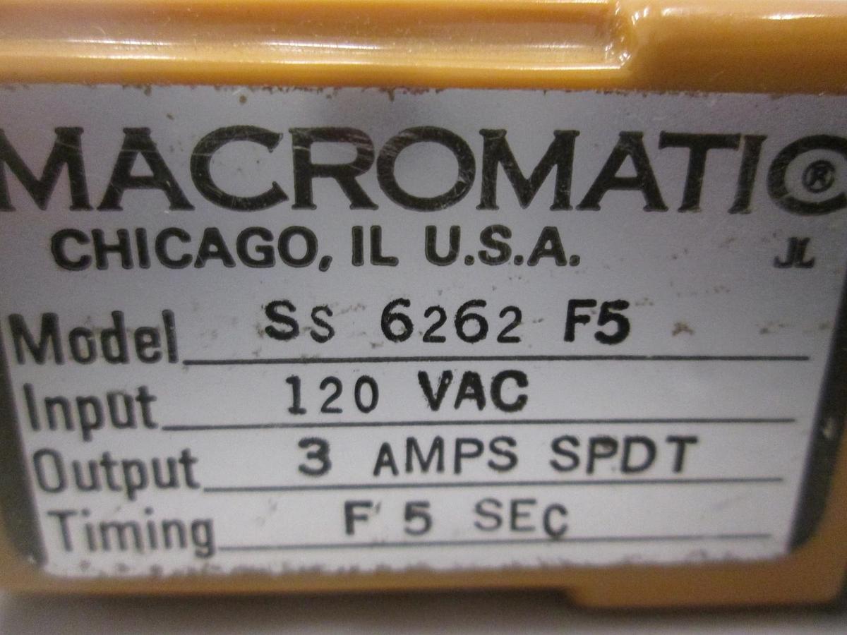 Used Macromatic, SS 6262 F5, 120 VAC Relay, Used