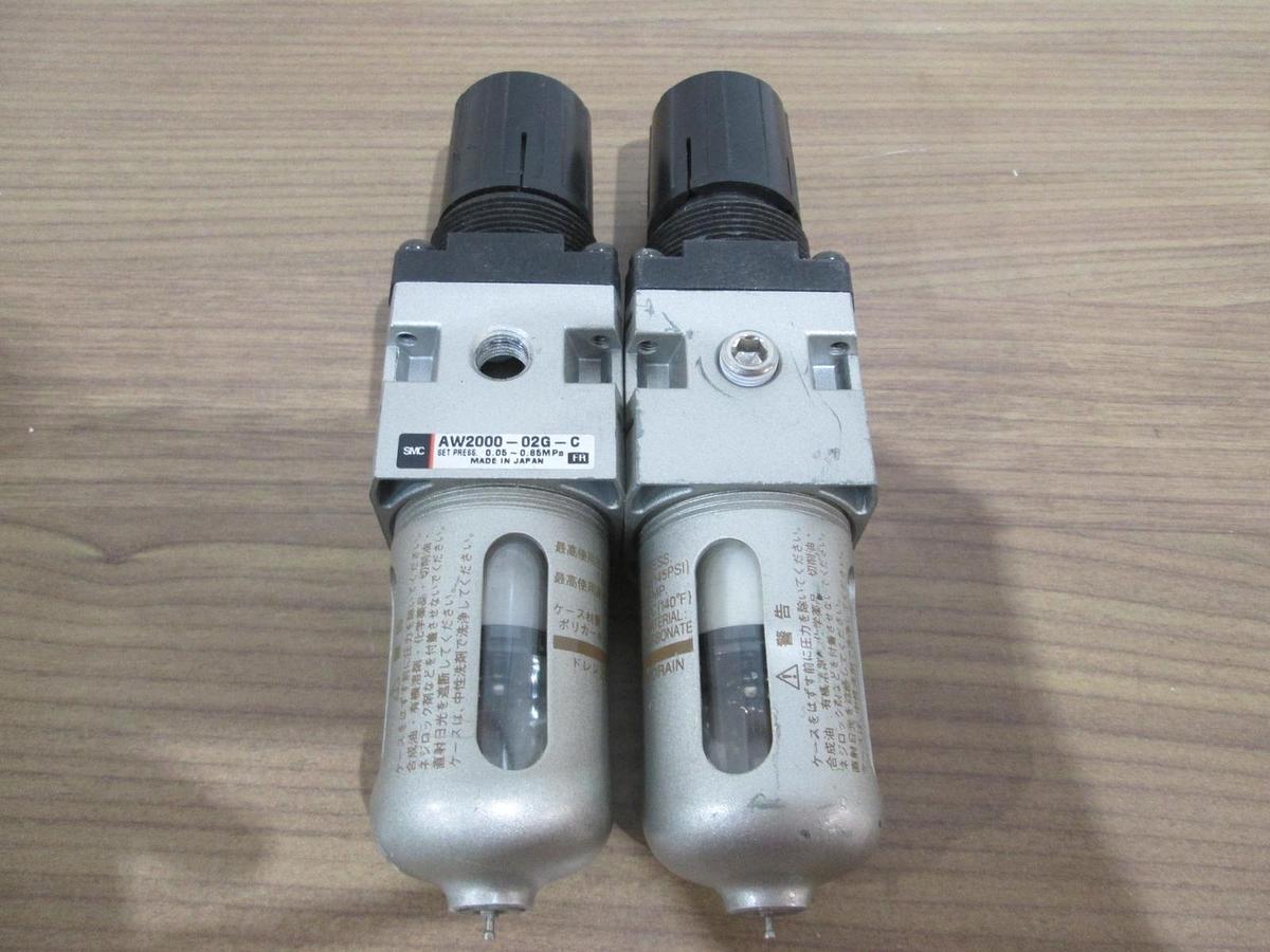 Used SMC, AW2000-02G-C, Pneumatic Mist Separator, Used, Lot of 2