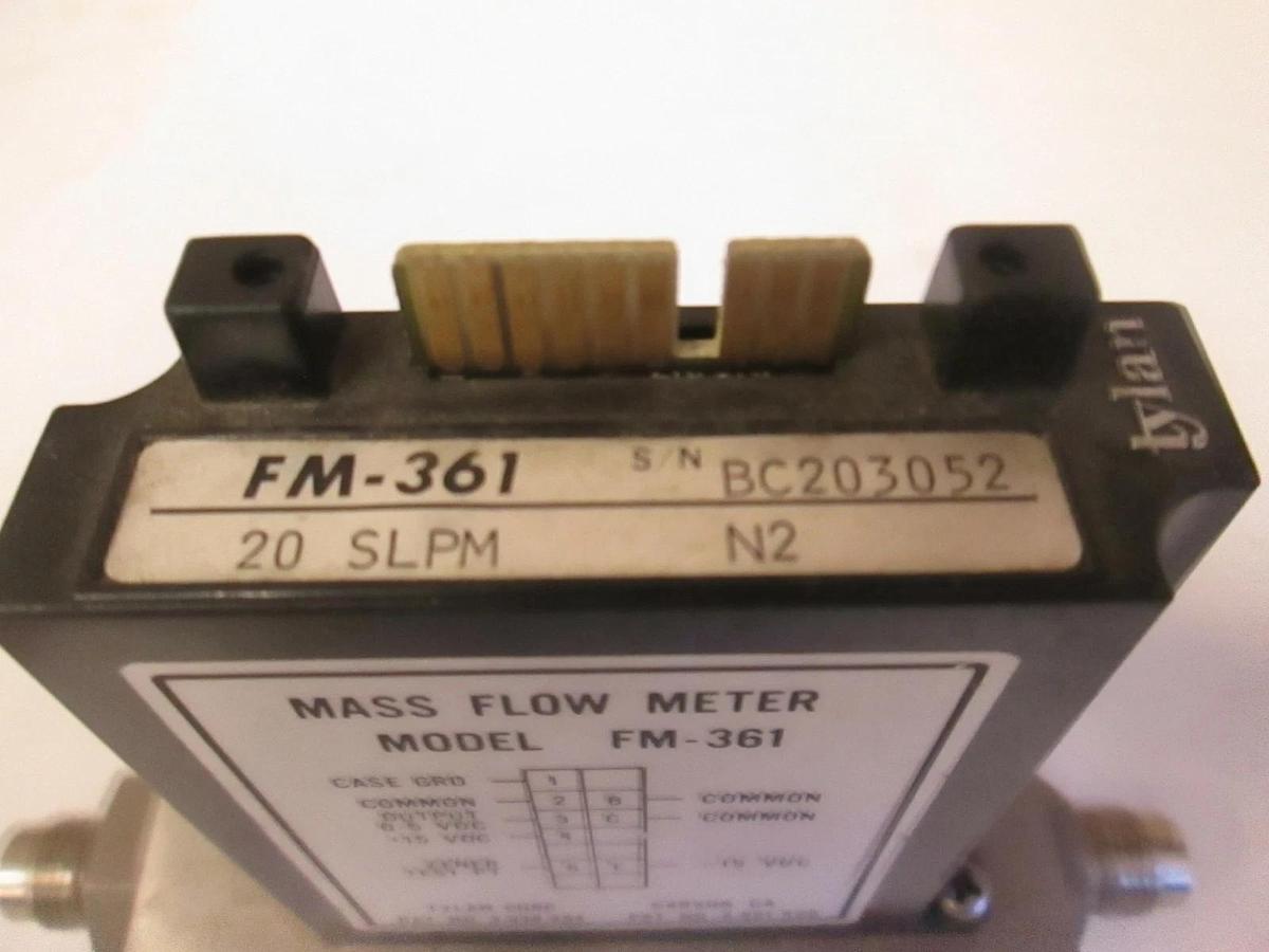 Used Tylan FM-361 Mass Flow Controller MFC, 20 SLPM, N2, 1/4" MVCR