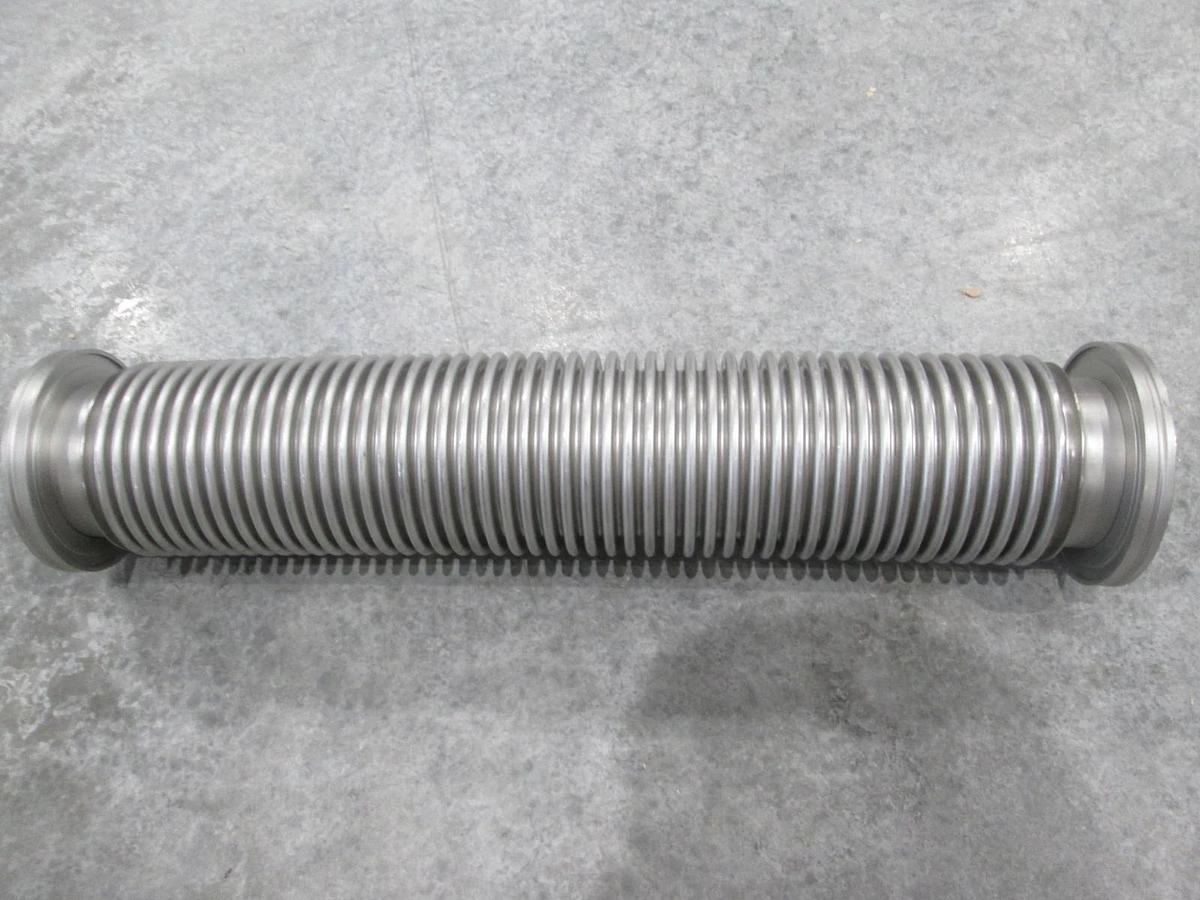 Stainless Steel Formed Bellows Vacuum Pipe / Hose, 19 1/2"L, 107MM Flange, Used
