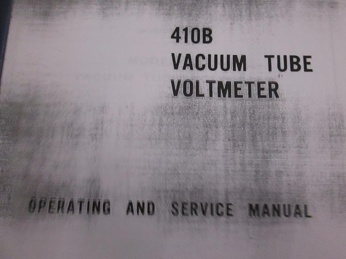 Used HP 410B Vacuum Tube Voltmeter Operating and Service Manual, Used