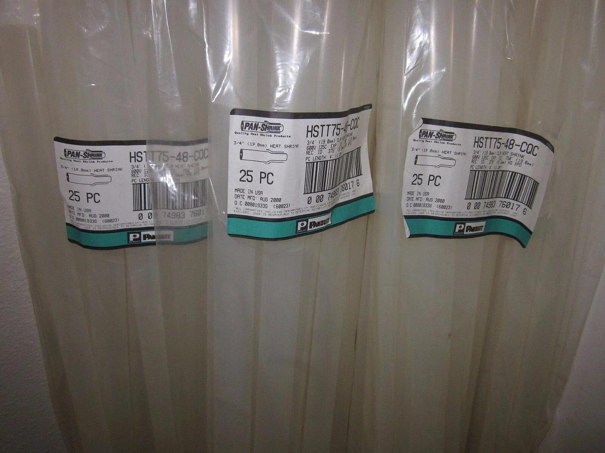 PAN-Shrink HSTT75-48-COC Clear Heat Shrink, 3/4 " x 4' - Lot of 25