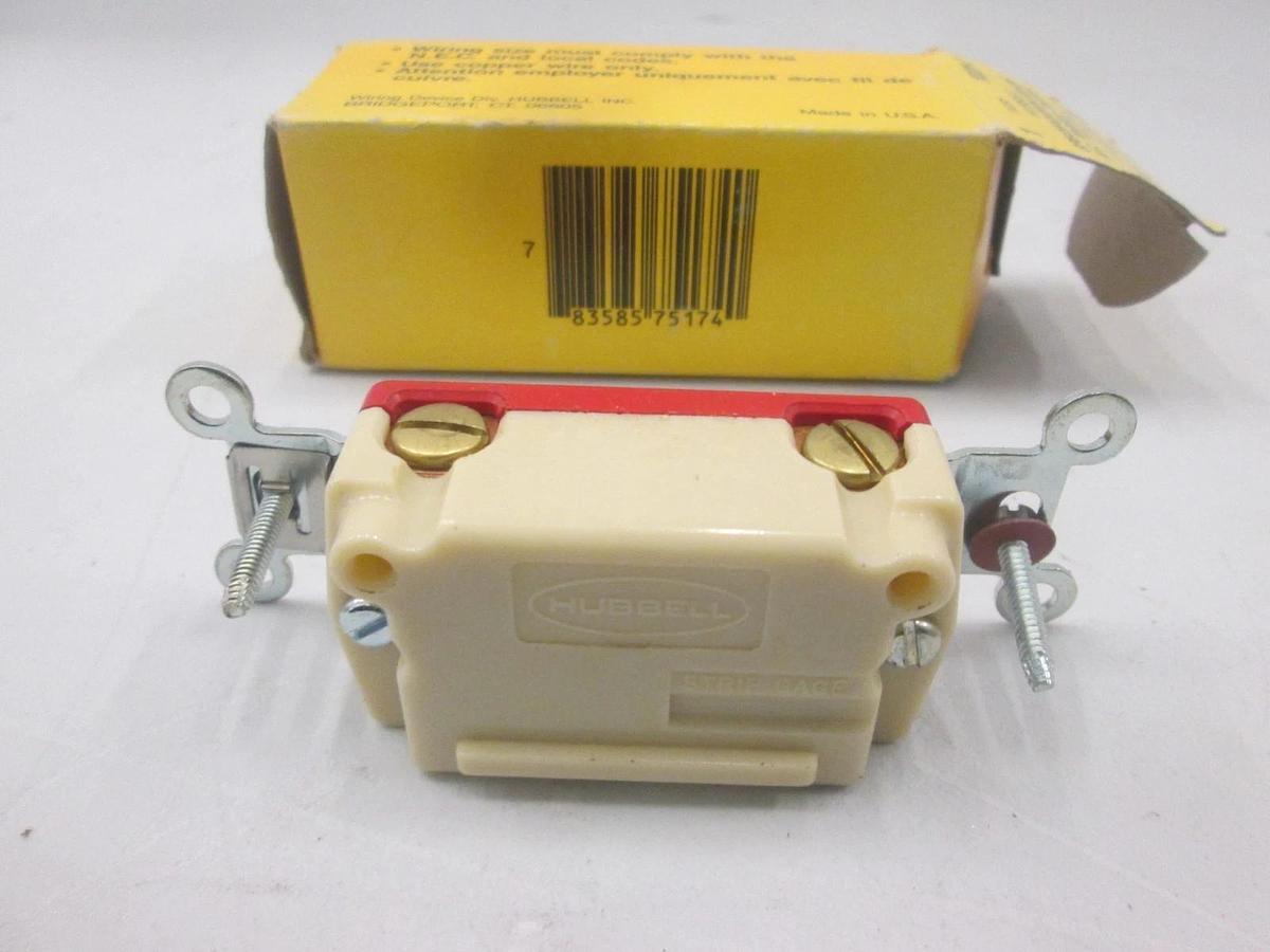 Used Hubbell, 1221-I, A.C. Toggle Switch, Single Pole, 20A, New
