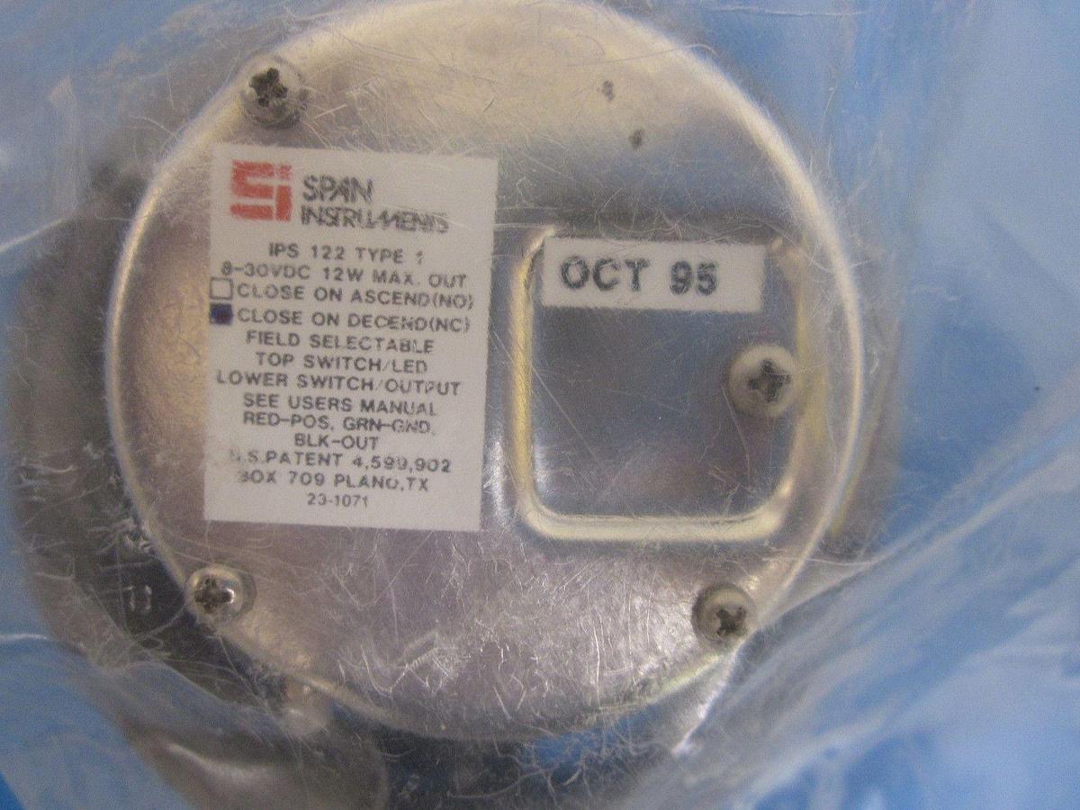 Used SPAN IPS 122 TYPE 1 High Purity Pressure Gauge w/ Indicating Pressure Switch