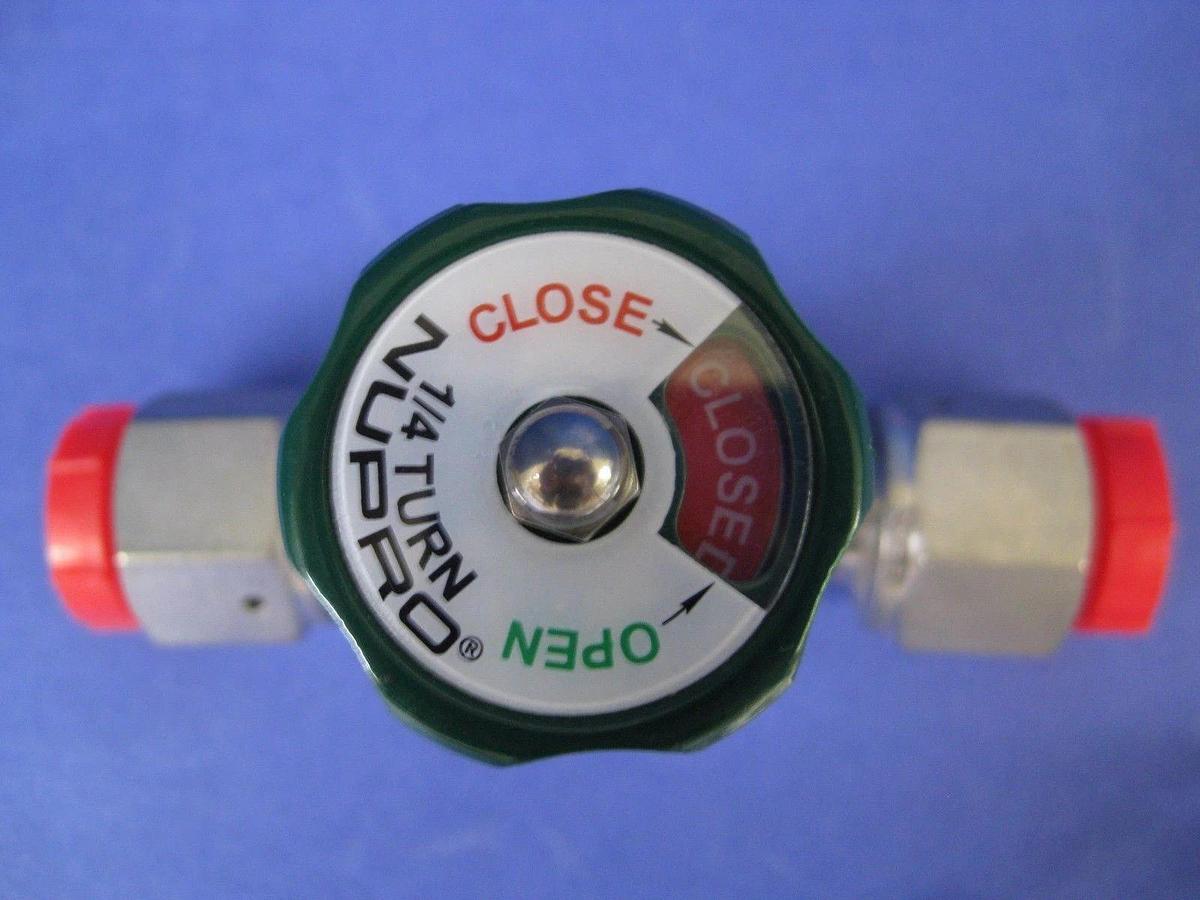 Used Nupro 6LV-DAFR8-P-GR Manual Diaphragm Valve, 1/2" FVCR Adapter, Lot of 2 Used