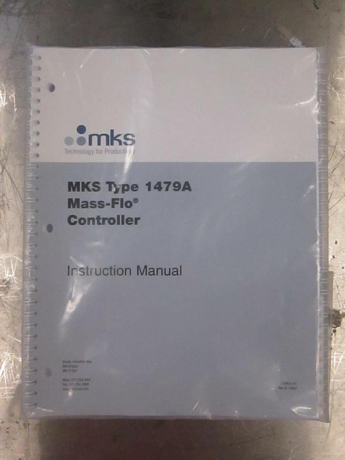 Used MKS Type 1479A Mass-Flo Controller Manual, 119474-P1, New