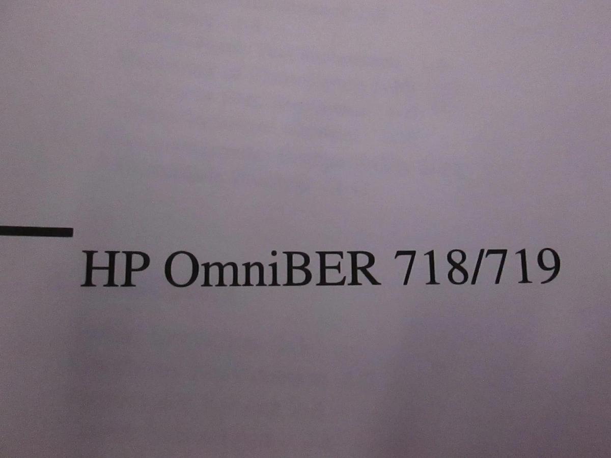 Used HP OmniBER 718/719 Installation and Verification Manual, Used