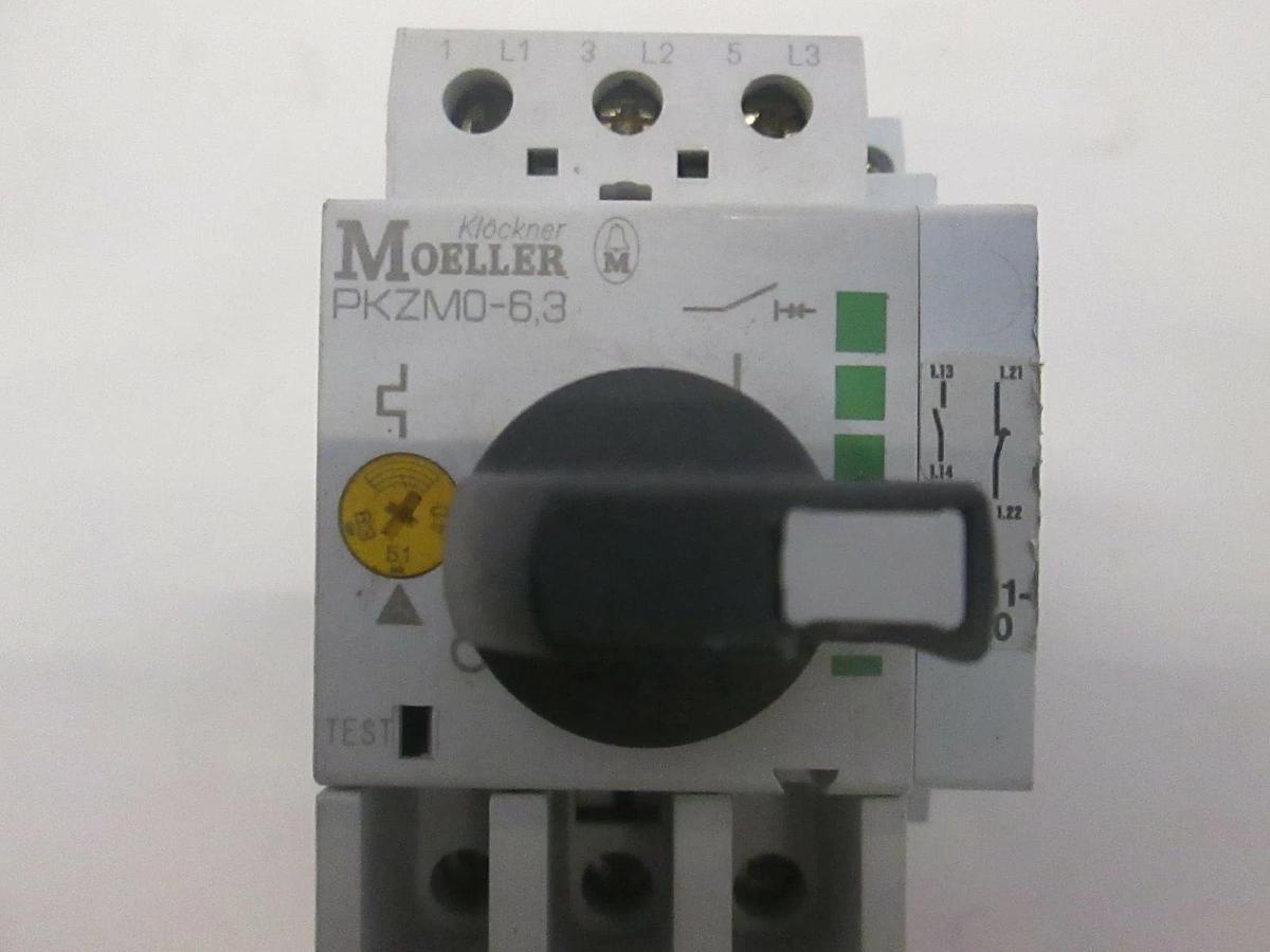 Used Moeller, PKZM0-6.3 Circuit Breaker and SE00-11-PKZ0 Contactor, Used