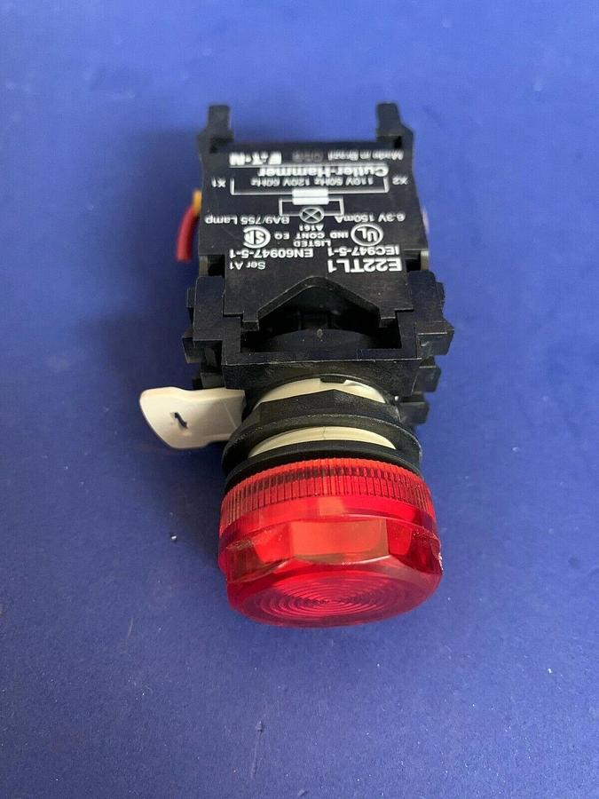 Used Cutler Hammer E22TL1 w/ Pilot Light, Lot of 2 - 1 Red/1 White, Used