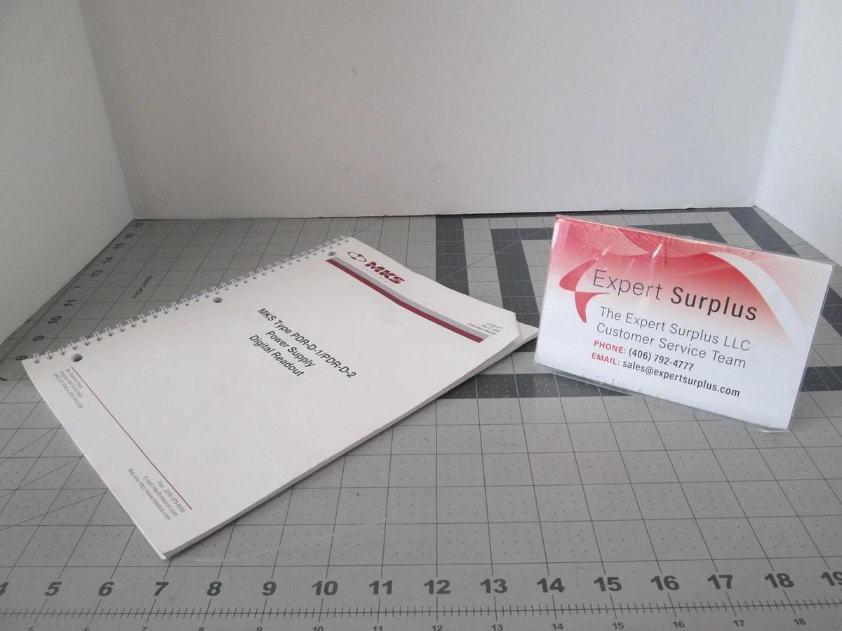 Used MKS, Type PPDR-D-1/PDR-D-2 Power Supply Instruction Manual, 107321-P1, Used