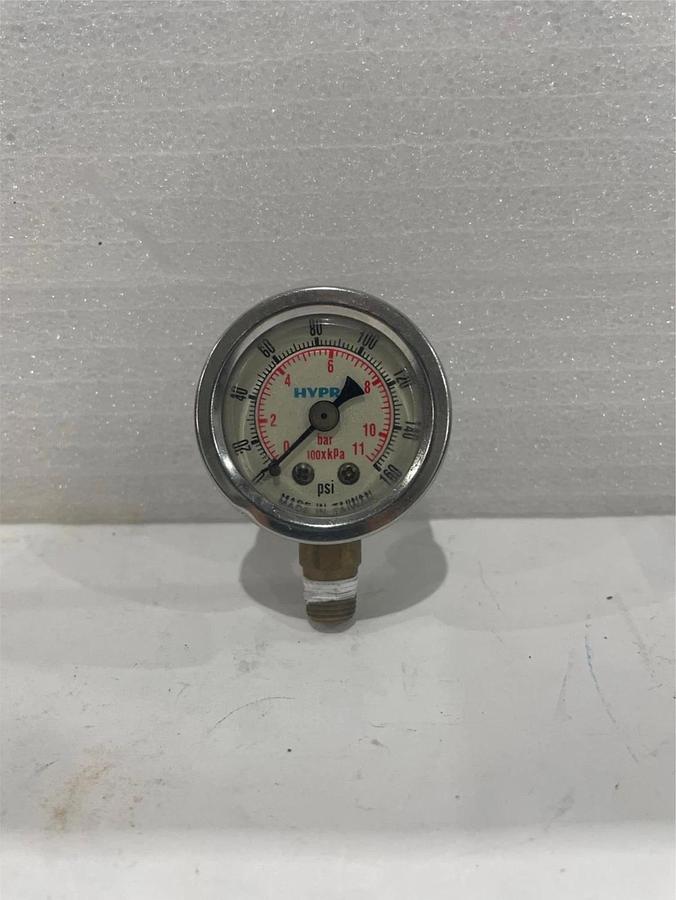 Used Ashcroft, Liquid Filled Pressure Gauge, 0-160 PSI, Used