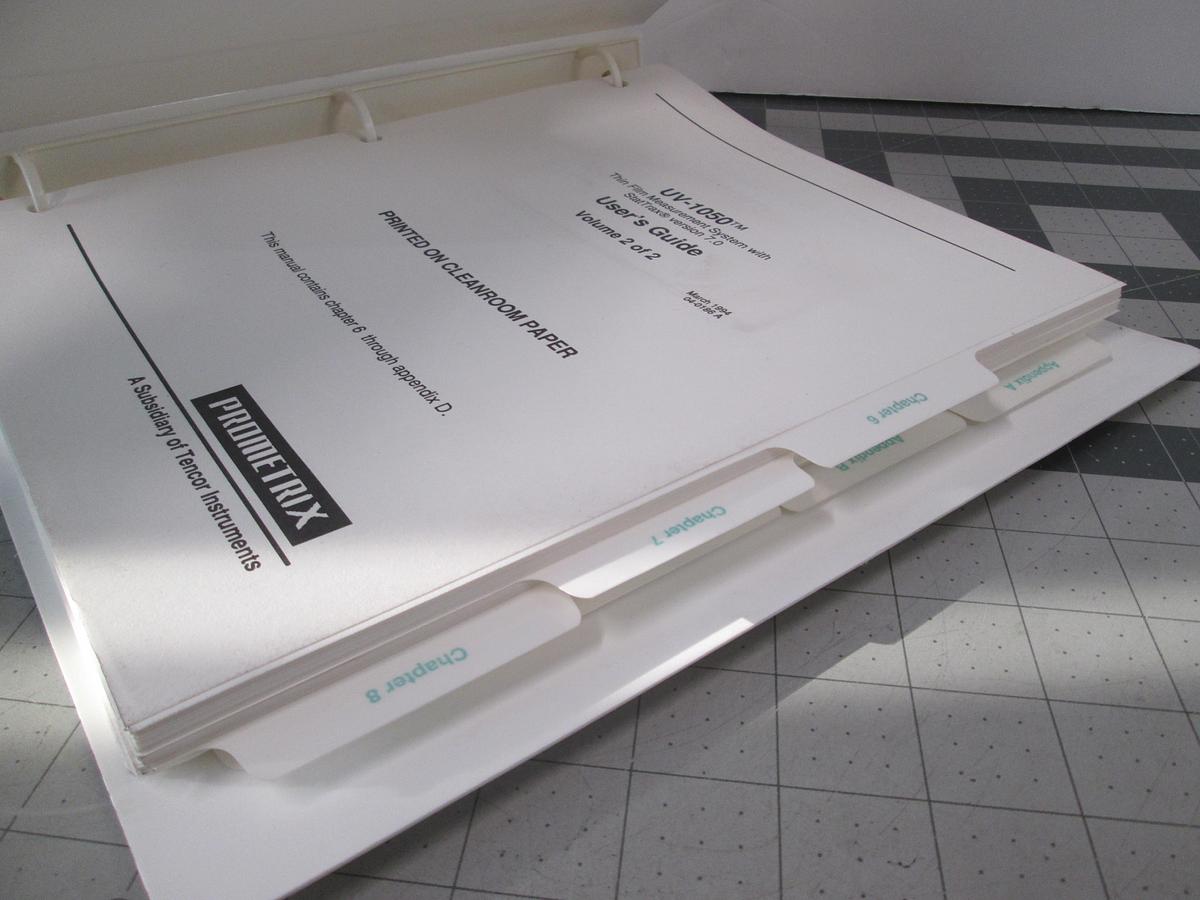 Used Tencore, UV-1050, StatTrax Version 7.0 Volume 2, User's Guide, Used