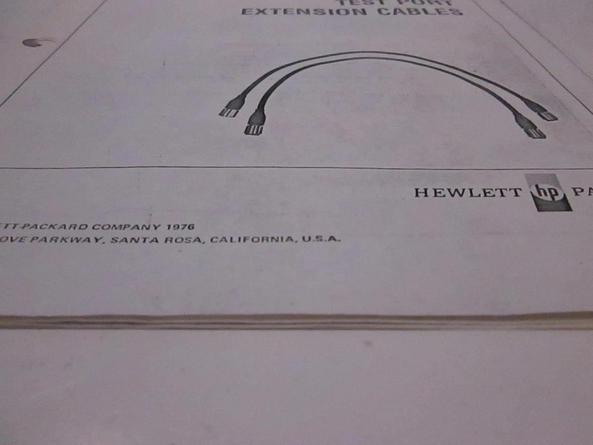 Used HP Model 11857A Test Port Extension Cables Operating and Service Manual, Used