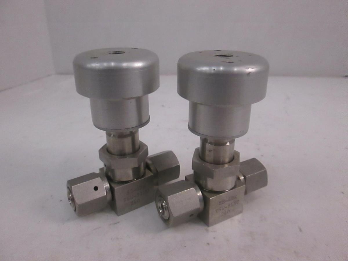 Used Swagelok Nupro SS-4BK-TSW-91NO 240 Bellows Sealed Valve w/ NO Actuator, Lot of 2