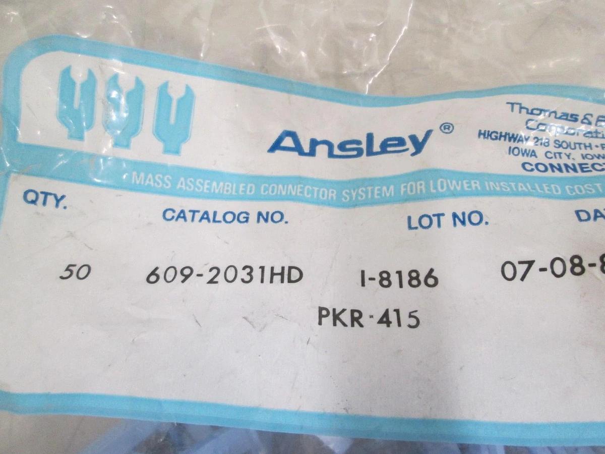 Ansley, 609-2031HD, PKR-415, Blue Connectors, New, Lot of 50
