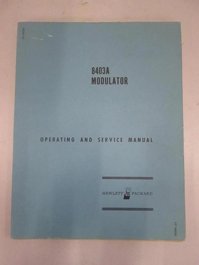 Used HP Model 8403A Modulator Operating and Service Manual, Used
