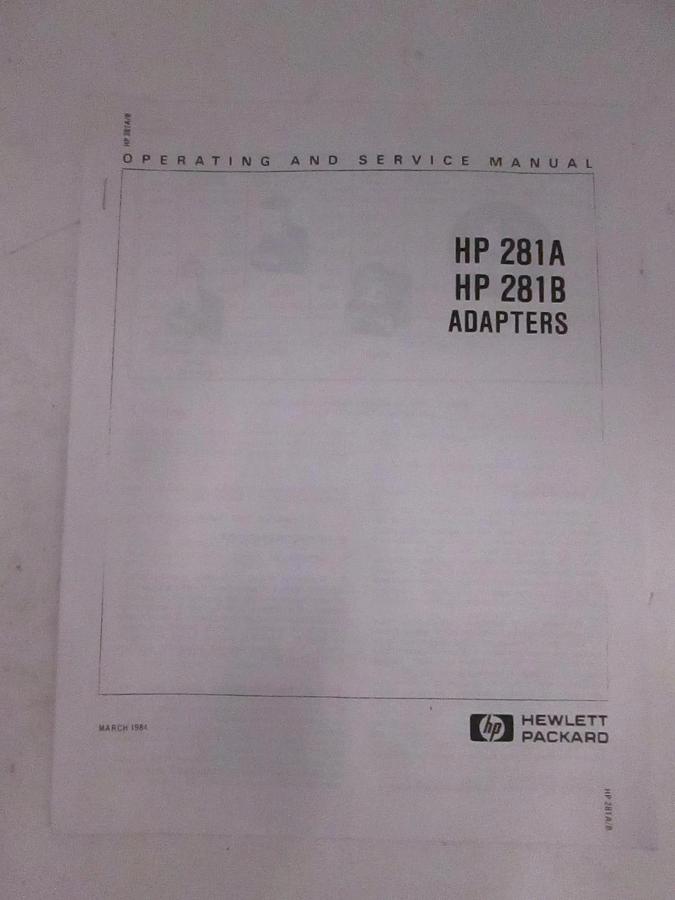 Used HP 281A and 281B Adapter Operating and Service Manual, Used