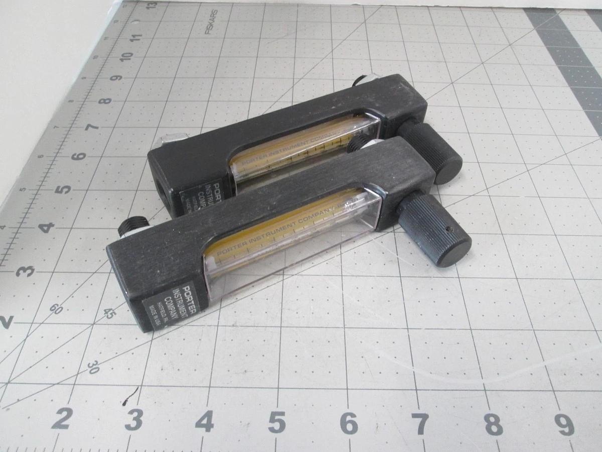 Used Porter Instrument Flow Meter B-579, 0-120 with Valve, N2, 20 PSIG Used, Lot of 2