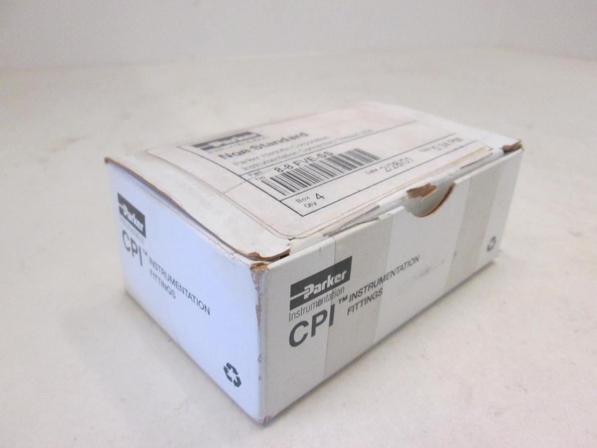 Parker, 8-8 FVE-SS, 45 Degree Elbow Fitting, Box of 4, New