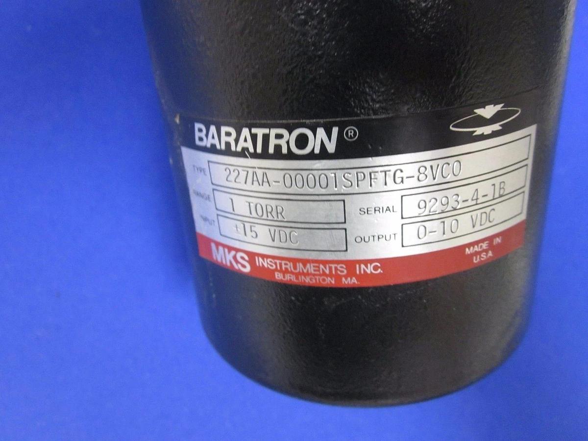 Used MKS 227AA-00001-SPFTG-8VCO Baratron Pressure Transducer, 1 TORR