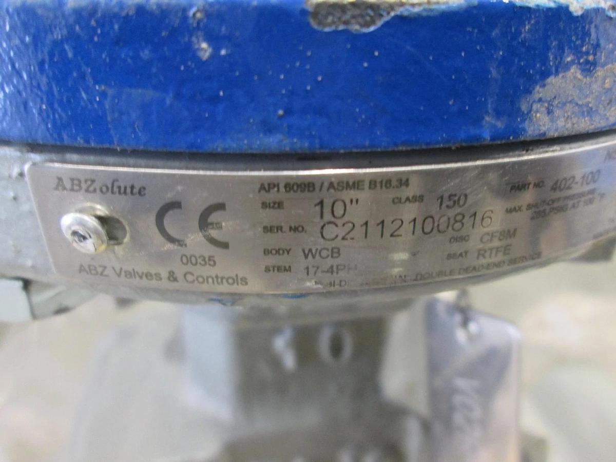 ABZ Valves and Controls, 402-100, 10", Butterfly Valve, Class 150, WCB Body, new