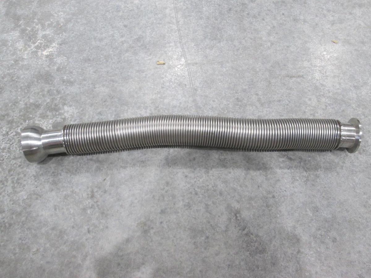 Used Stainless Steel Formed Bellows Vacuum Pipe / Socket, 19 1/2"L, 50MM Flange, Used